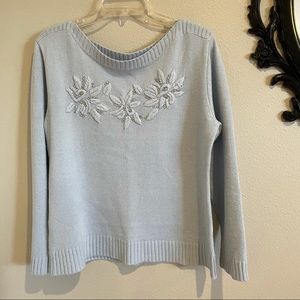 NY & Co Baby Blue Knit Sweater - Large
